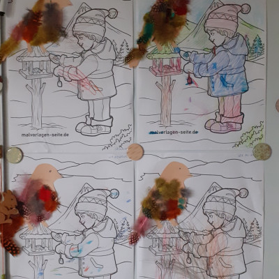 Wir füttern im  Winter die Vögelchen
